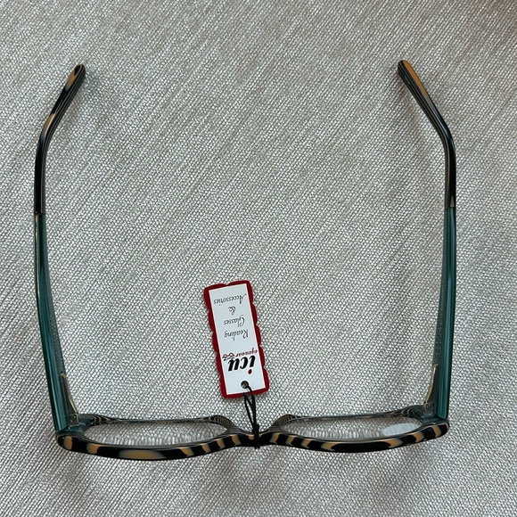 ICU EYEWEAR READING GLASSES 1.75 NWT TIGER EYE BLACK AND GREEN - Picture 3 of 9